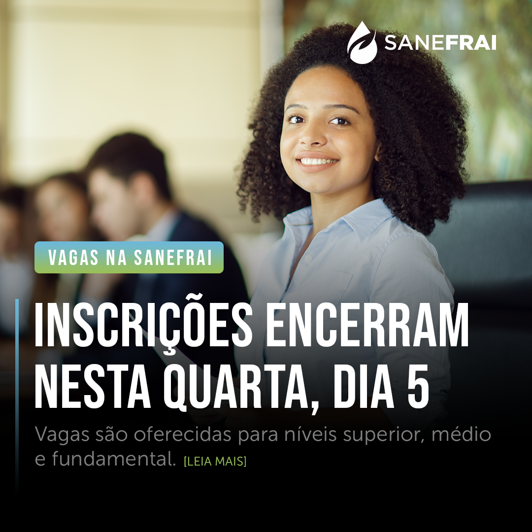 INSCRIÇÕES ENCERRAM NESTA QUARTA, DIA 5